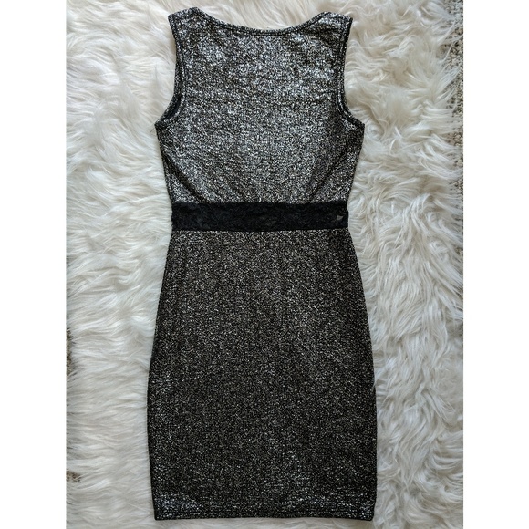 ❗ Last Chance ❗Black and Gold Lace Detail Dress - Picture 3 of 4